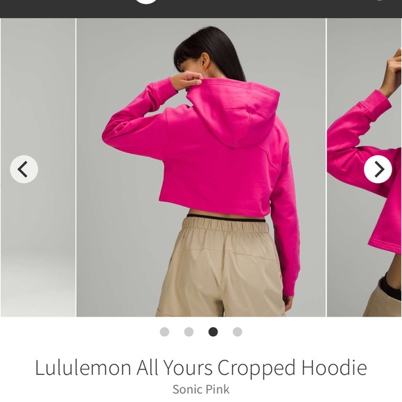 NEW with tags Lululemon All Yours Cropped Hoodie Sonic Pink - Picture 9 of 10